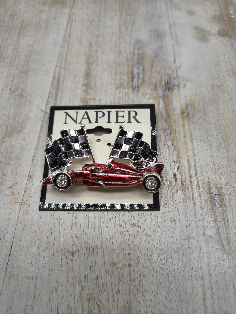 Napier Silver-Tone Race Car Pin